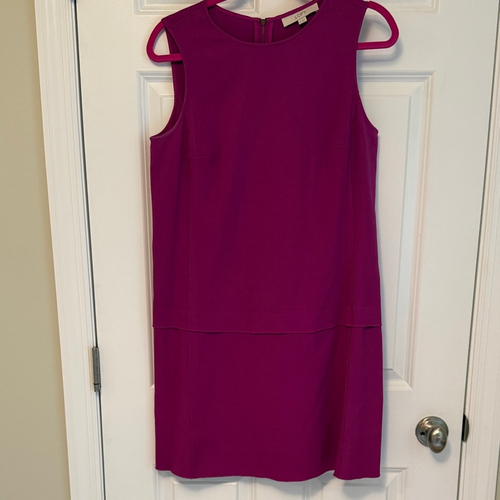 Sleeveless Magenta Shift Dress